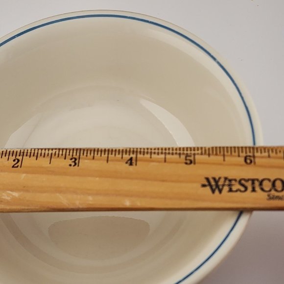 Corelle Soup Cereal Bowls beige blue stripe 6” Corning - Picture 10 of 10